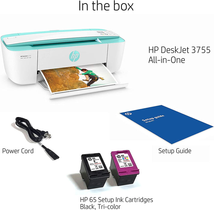 HP Deskjet Wireless Color Inkjet Printer All-in-One with LCD Display - Print Scan Copy and Mobile Printing Ultra Compact with NeeGo Printer Cable