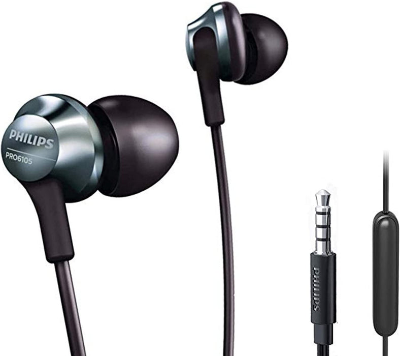 PHILIPS Pro Wired Earbud & in-Ear Headphones with Microphone, in-Ear Headphones with Mic, Powerful Bass, Lightweight, Hi-Res Audio, 3.5mm Jack for Phones and Laptops Comfort Fit