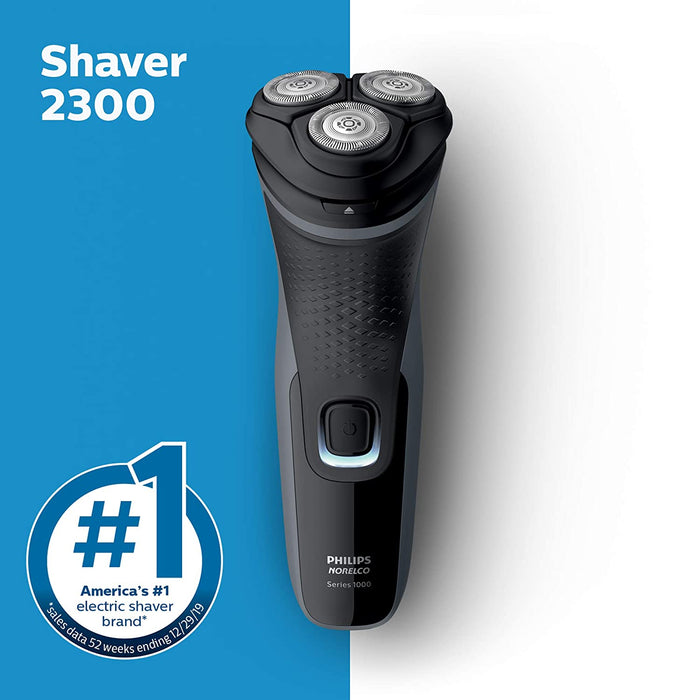 Philips Norelco Shaver 2300 Rechargeable Electric Shaver with PopUp Trimmer, Black, 1 Count, S1211/81
