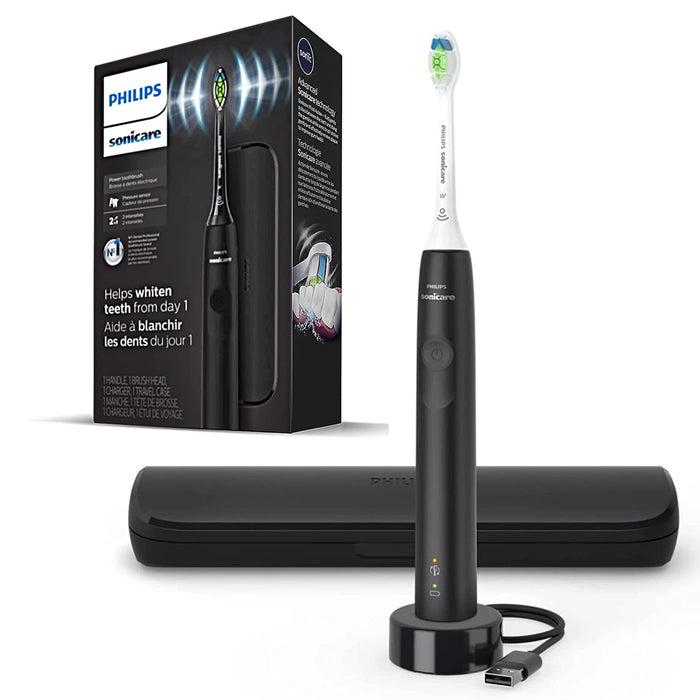 PHILIPS Sonicare Electric Toothbrush DiamondClean, Rechargeable Electric Tooth Brush with Pressure Sensor, Sonic Electronic Toothbrush, Travel Case, Black