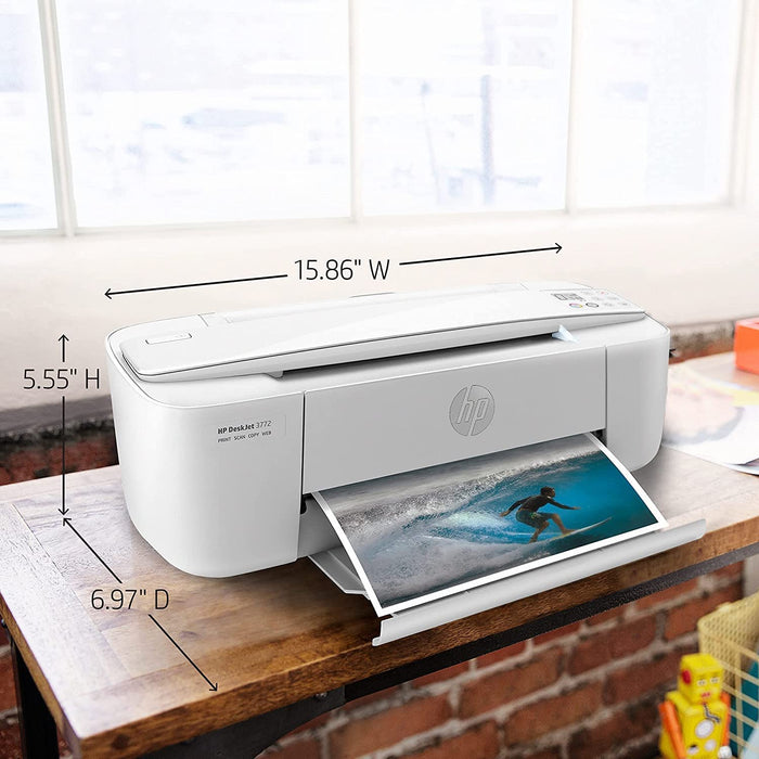 HP Deskjet Compact All-in-One Wireless Printer, Color Inkjet Printer with LCD Display - Print Scan Copy and Mobile Printing Ultra Compact with NeeGo Cable