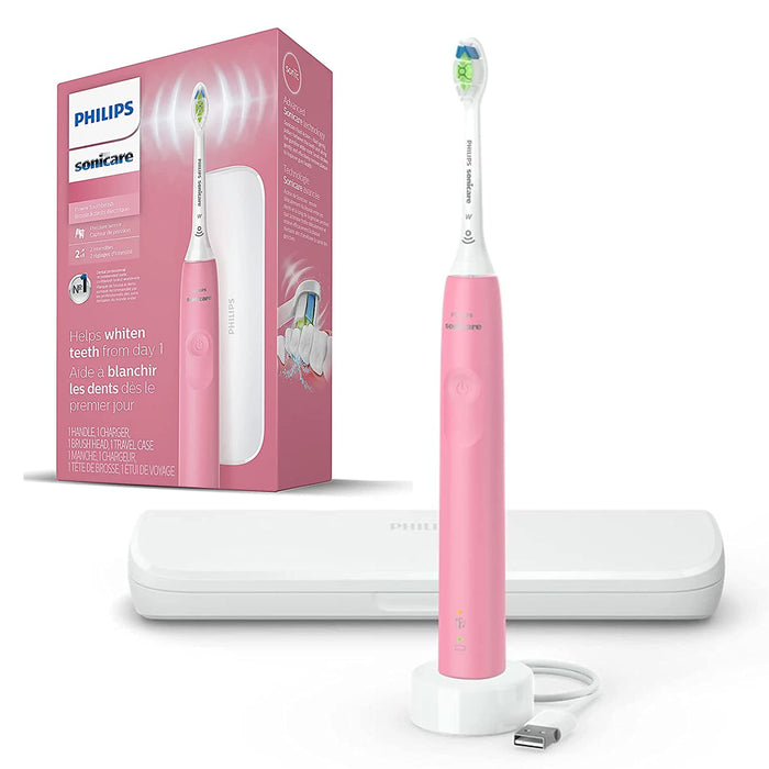 PHILIPS Sonicare Electric Toothbrush DiamondClean, Rechargeable Electric Tooth Brush with Pressure Sensor, Sonic Electronic Toothbrush, Travel Case, Pink