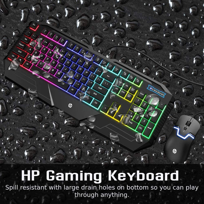 HP RGB Backlit Wired Gaming Keyboard and Mouse Combo