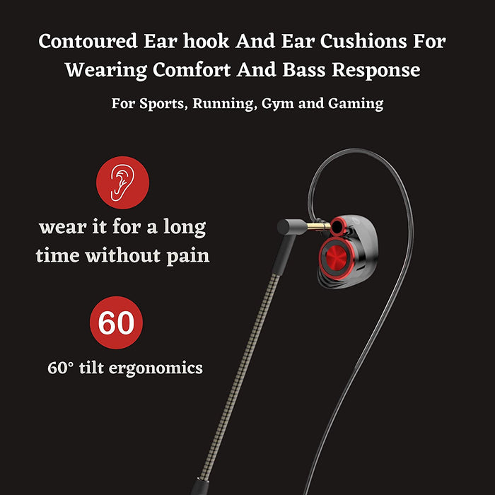 HP DHE7002 Wired In-ear Sports Earphones with Microphone