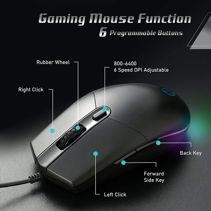 HP Gaming Keyboard and Mouse Combo - HPKM300F, Wired RGB Backlit Keyboard and Mouse