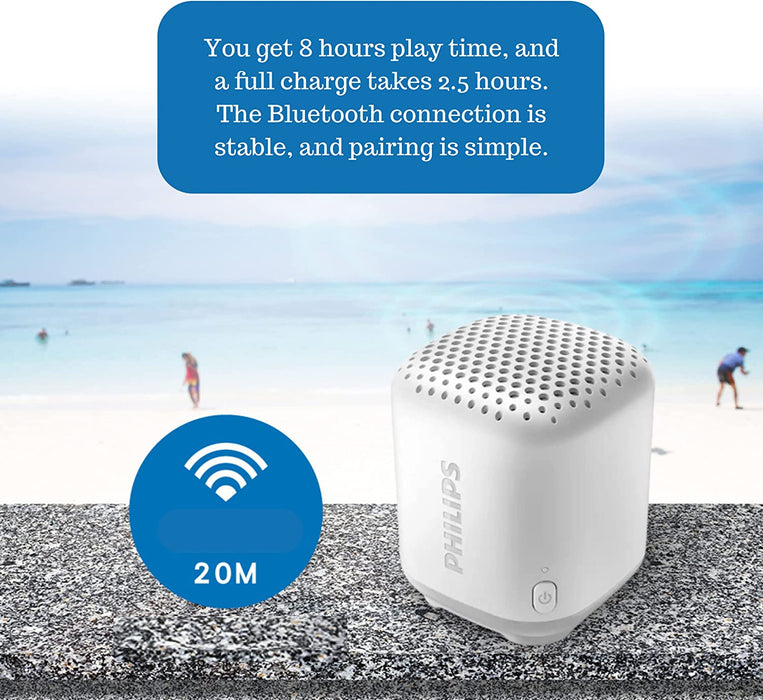 Portable Bluetooth Speakers 2.5W, Compact Wireless Speakers for Traveling Pool Beach Shower, Mono Sound IPX7 Waterproof Outdoor Speaker, 8 Hours Play Time, USB Type C Rechargeable