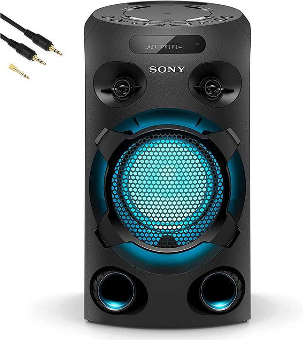 Sony Wireless Bluetooth Party Speaker Home Audio System Loud Bass Speaker LED Lights Outdoor Portable Party Speakers Voice Control NFC USB CD and DJ Sound, Remote Control