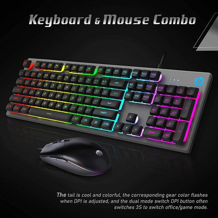 HP Gaming Keyboard and Mouse Combo - HPKM300F, Wired RGB Backlit Keyboard and Mouse
