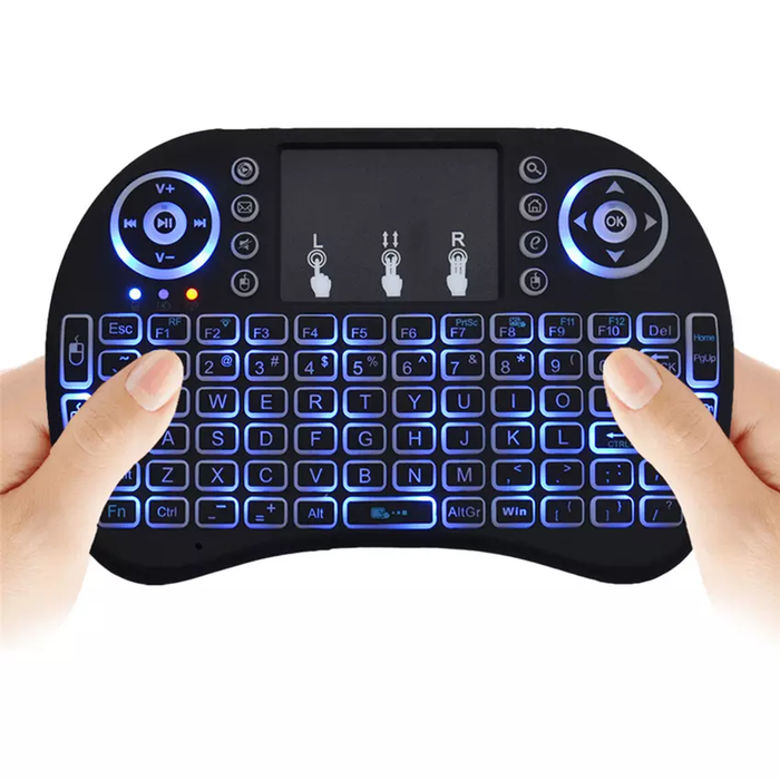 Mini 2.4GHz USB Wireless Keyboard with Touchpad Mouse Portable QWERTY Keypad Features LED Backlit