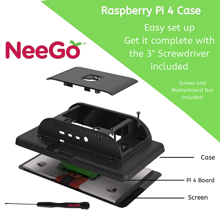 NeeGo Raspberry Pi 4 Screen Case Monitor Touchscreen Display 7-inch