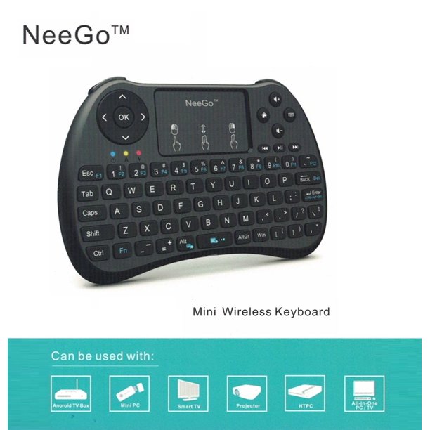 NeeGo Mini Wireless Keyboard / Mouse Remote for Raspberry Pi 3, Android TV, PC